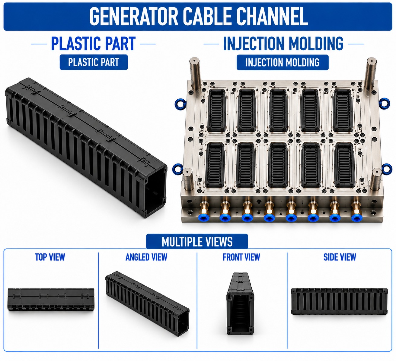 Generator Plastic Cable Channel Mould and Moulding Service